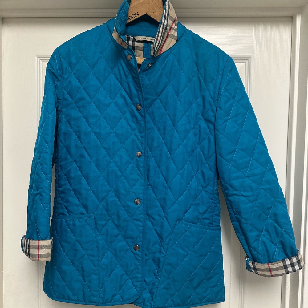 Burberry Quilted W’s Jacket Turquoise Size Small